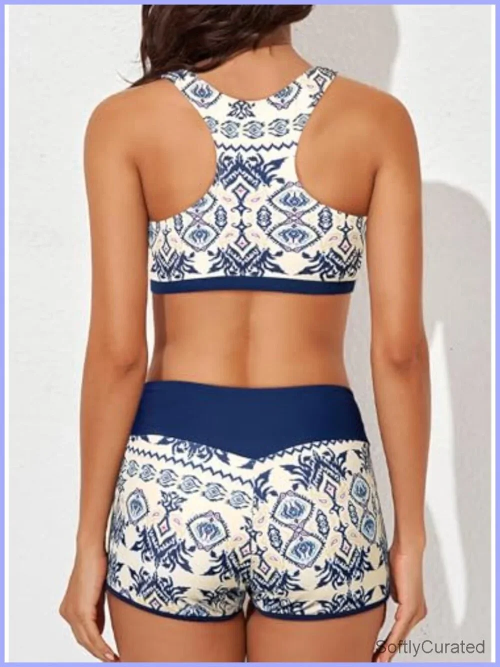 Tankini Swimsuit Set with Sports Bra and Boyshorts
